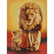 Ткань с рисунком для вышивки бисером Конёк "Король лев"