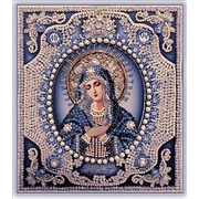 Набор для вышивания хрустальными бусинами Образа в каменьях "Богородица Умиление (натуральный жемчуг)"