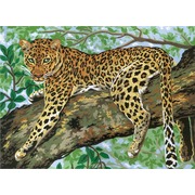 Канва с нанесенным рисунком Grafitec "Ленивый леопард"