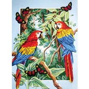 Канва с нанесенным рисунком Grafitec "Тропические попугаи"