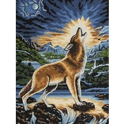 Канва с нанесенным рисунком Grafitec "Воющий волк"