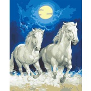 Канва с нанесенным рисунком Grafitec "Бегущие лошади"