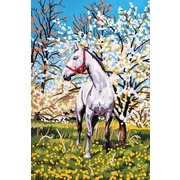 Канва с нанесенным рисунком Grafitec "Лошадь в саду"