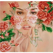 Ткань с рисунком для вышивки бисером Конёк "Поэзия цветов"