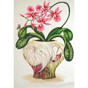 Ткань с рисунком для вышивки бисером Конёк "Цветы и птицы 3"