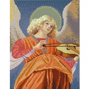 Ткань с рисунком для вышивки бисером Конёк "Ангел играющий на виоле"