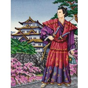 Ткань с рисунком для вышивки бисером Конёк "Самурай"