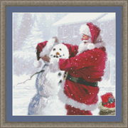 Набор для вышивания крестом Kustom Krafts Inc. "Санта и снеговик"