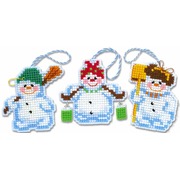 Набор для вышивания крестом Риолис Новогодние игрушки "Снеговички"