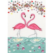 Набор для вышивания крестом Bothy Threads "Love Flamingo" (Любовь фламинго)