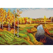 Ткань с рисунком для вышивки бисером Конёк "Золотая осень"