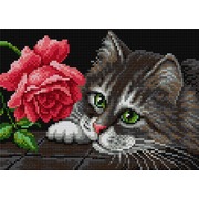 Набор для выкладывания мозаики Вышиваем бисером "Кот и роза"