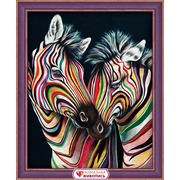 Набор для выкладывания мозаики Алмазная живопись "Цветные зебры"