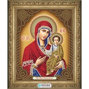 Ткань с рисунком для вышивки бисером МОСФА "Икона Божией Матери Смоленская"