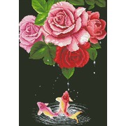 Набор для выкладывания мозаики Паутинка "Карпы и розы"