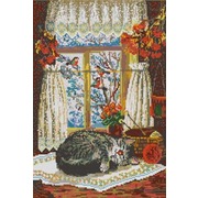 Ткань с рисунком для вышивки бисером Конёк "Домашний уют"