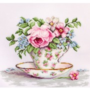 Набор для вышивания крестом Luca-S "Цветы в чайной чашке"