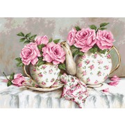 Набор для вышивания крестом Luca-S "Утренний чай и розы"