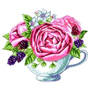 Канва с нанесенным рисунком Матрёнин посад "Ежевика в чашке"