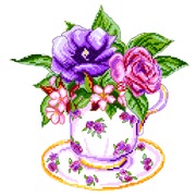 Канва с нанесенным рисунком Матрёнин посад "Роза в чашке"