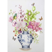 Ткань с рисунком для вышивки бисером Конёк "Букет из орхидей"