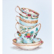 Набор для вышивания крестом Luca-S "Бирюзовые чайные чашки"