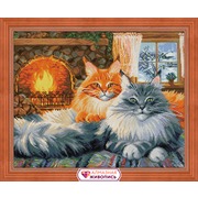 Набор для выкладывания мозаики Алмазная живопись "Кошачий уют"