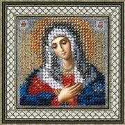 Ткань с рисунком для вышивки бисером Вышивальная Мозаика "Икона Пресвятая Борогодица Умиление"
