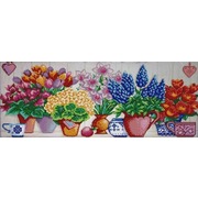 Ткань с рисунком для вышивки бисером Конёк "Цветочный ряд"