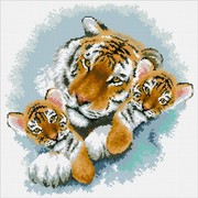 Набор для выкладывания мозаики Паутинка "Тигриная семейка"