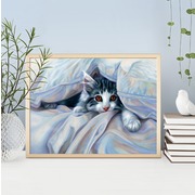 Набор для выкладывания мозаики Алмазная живопись "Кот под одеялом"
