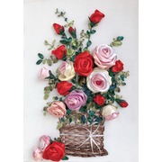 Набор для вышивания лентами Любава "Розы в корзине"