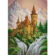 Ткань с рисунком для вышивки бисером Конёк "Замок в горах"