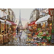 Ткань с рисунком для вышивки бисером Конёк "Прогулка по Парижу"