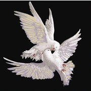 Ткань с рисунком для вышивки бисером Конёк "Пара голубей"
