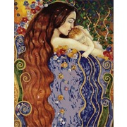 Ткань с рисунком для вышивки бисером Конёк "Любовь матери"
