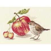 Набор для вышивания крестом Алиса "Птичка и яблоко"