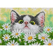 Набор для выкладывания мозаики Вышиваем бисером "Кот в ромашках"