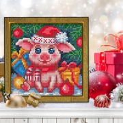 Набор для выкладывания мозаики Алмазная живопись "Новогодняя свинка"