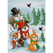 Набор для выкладывания мозаики Вышиваем бисером "Рождественские зверята"