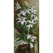 Ткань с рисунком для вышивки бисером Конёк "Белые лилии"