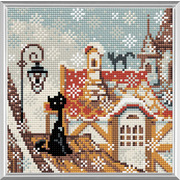 Набор для выкладывания мозаики Риолис "Город и кошки. Зима"