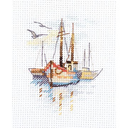 Набор для вышивания крестом Алиса "Лодки на рассвете"