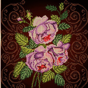 Ткань с рисунком для вышивки бисером Божья коровка "Бархатная роза"