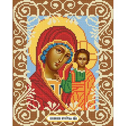 Ткань с рисунком для вышивки бисером Божья коровка "Богородица Казанская"