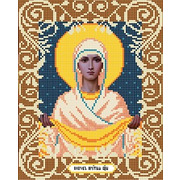 Ткань с рисунком для вышивки бисером Божья коровка "Богородица покрова"