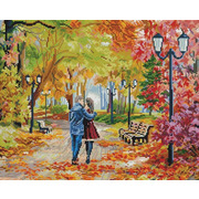 Набор для выкладывания мозаики Белоснежка "Осенний парк, скамейка, двое"