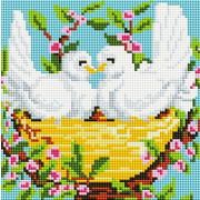 Набор для выкладывания мозаики Белоснежка "Пара голубей"