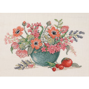Набор для вышивания крестом Eva Rosenstand "Анемоны и тюльпаны в синей вазе"