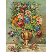 Набор для вышивания крестом Eva Rosenstand "Цветы в бронзовой вазе"
